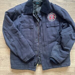 Tri Mountain Blauer Navy Men's Jacket with Firefighter Emblem